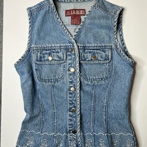 Vintage Liz Wear, Liz Claiborne Blue Denim Vest Sz Sm
